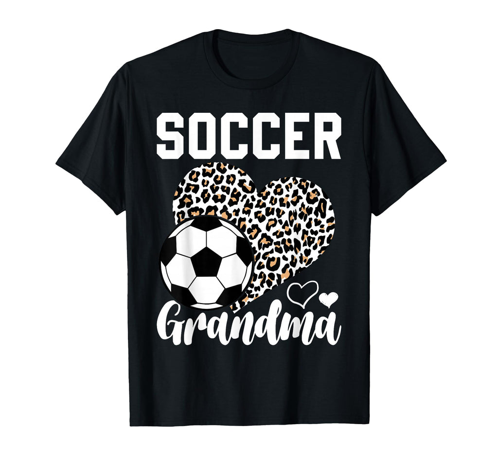 Soccer Grandma Leopard Heart Funny T-Shirt - Trendy Graphic for Adults