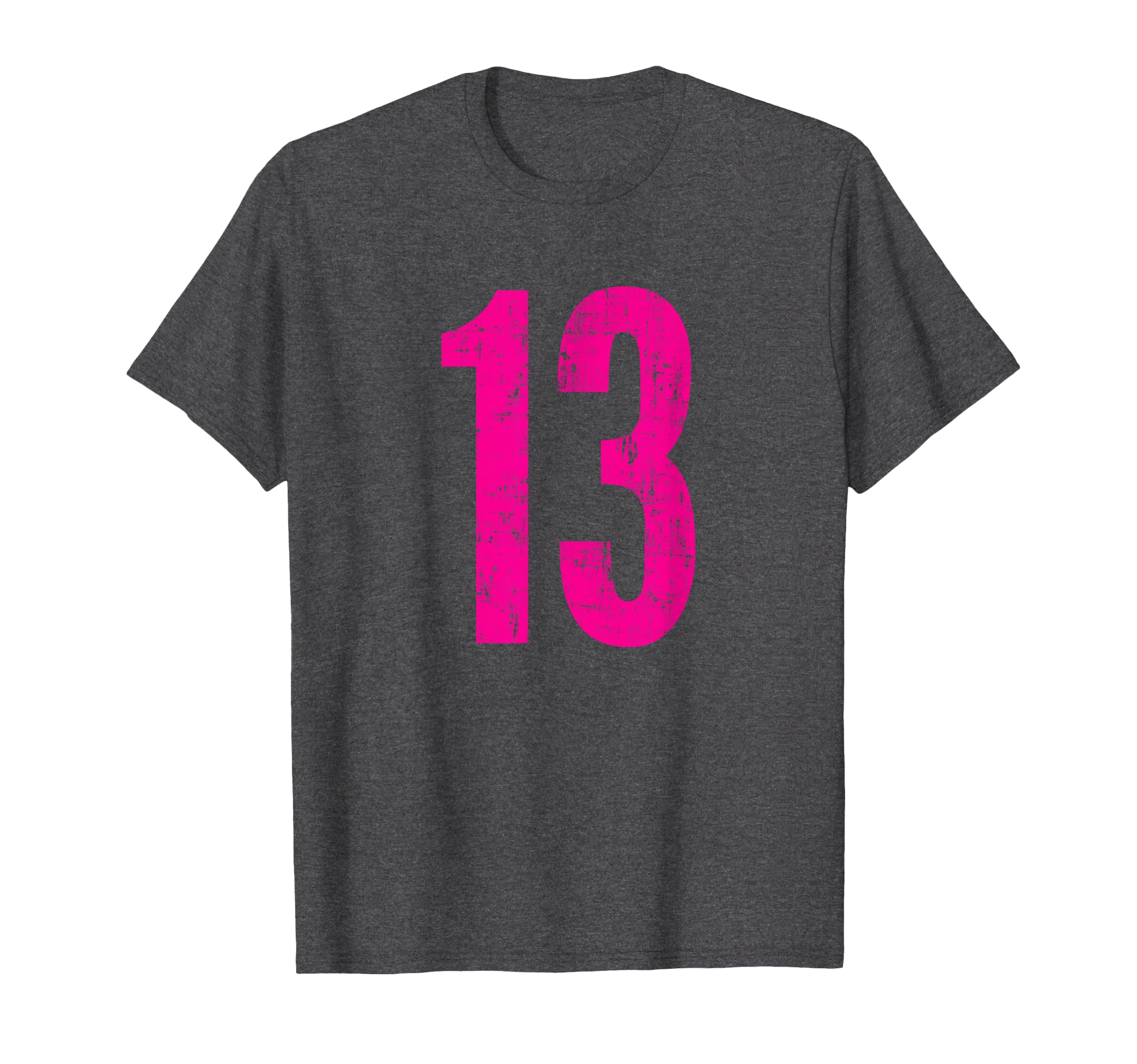 Number 13 Distressed Sport Team Player T-Shirt - Unique Graphic for Adults