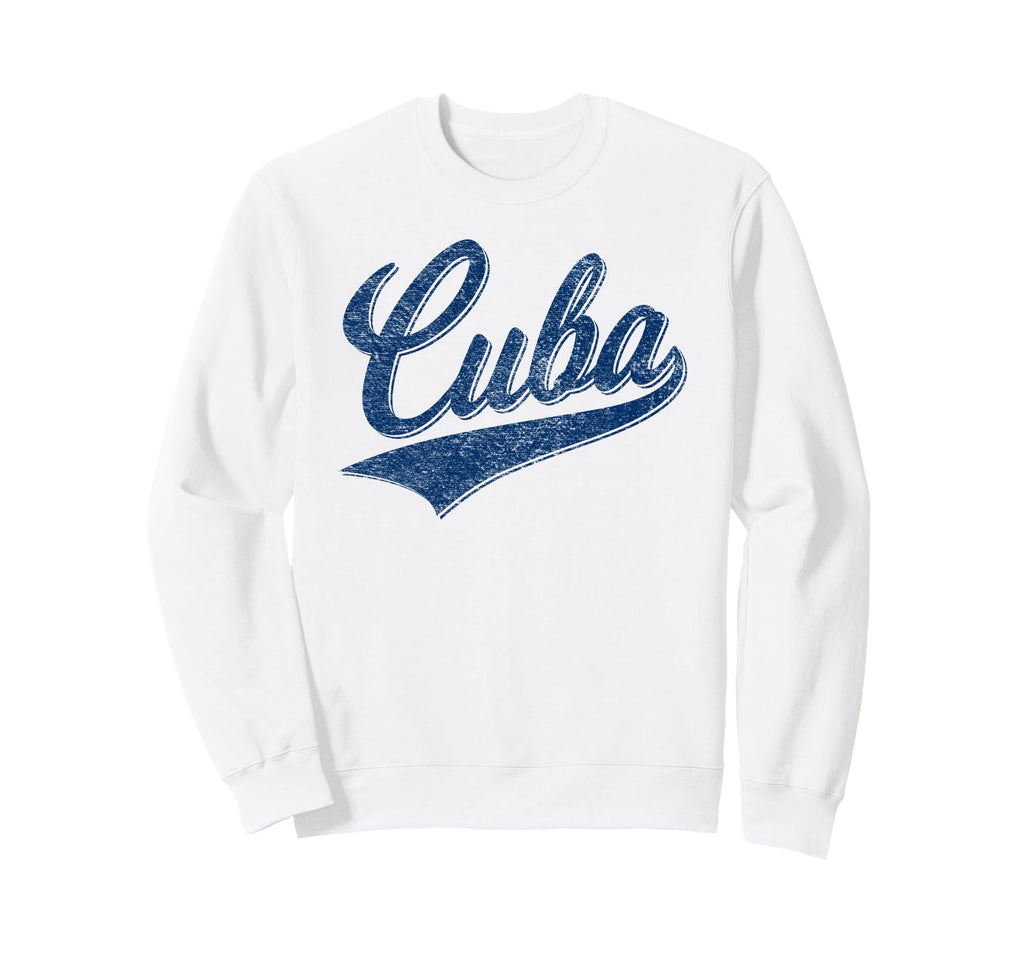 Cuba Flag Baseball Sport Swoosh Sweatshirt - Graphic Print for Adults