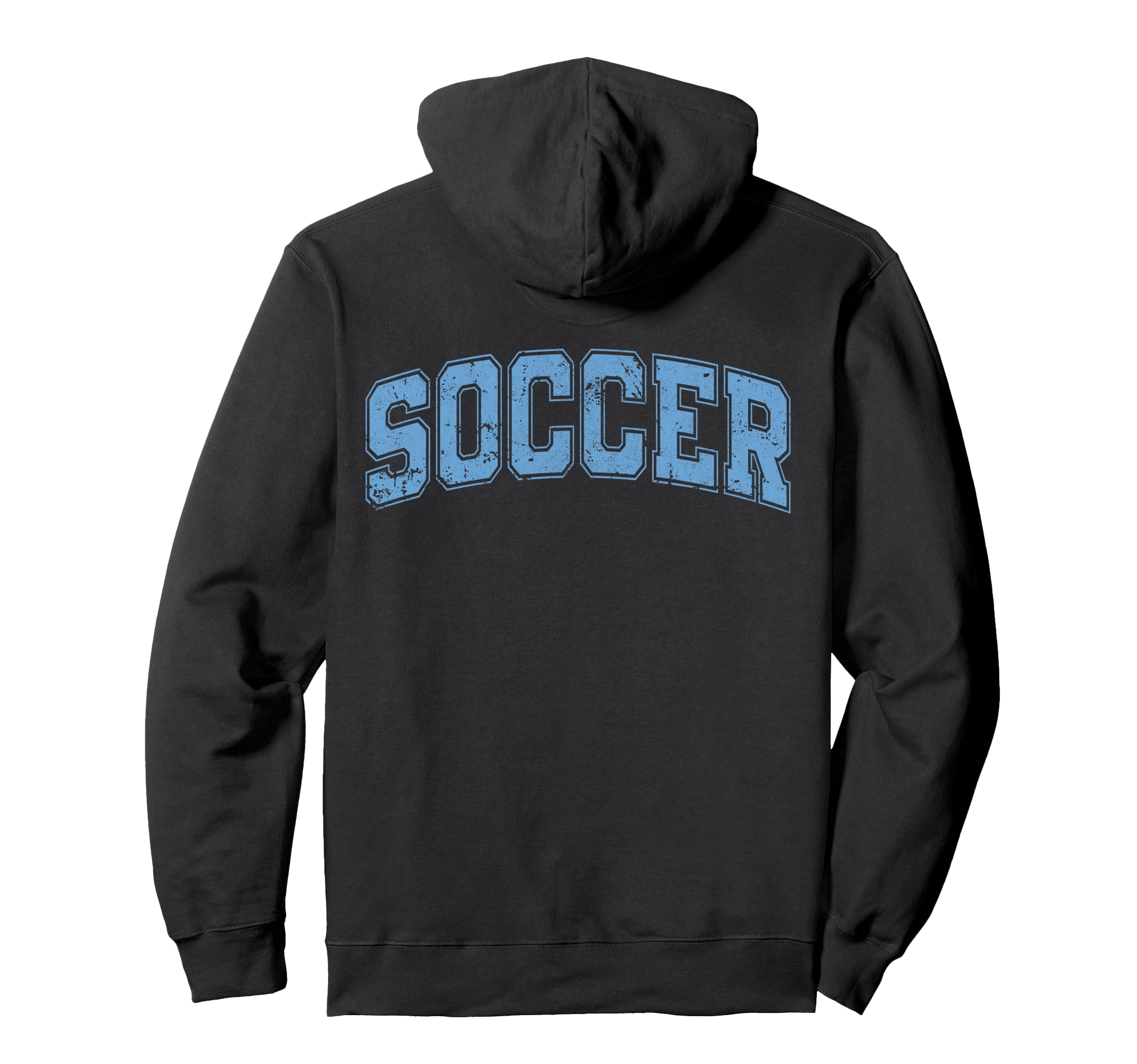 Soccer Varsity Sky Blue Text Hoodie - Casual Everyday Wear Unisex