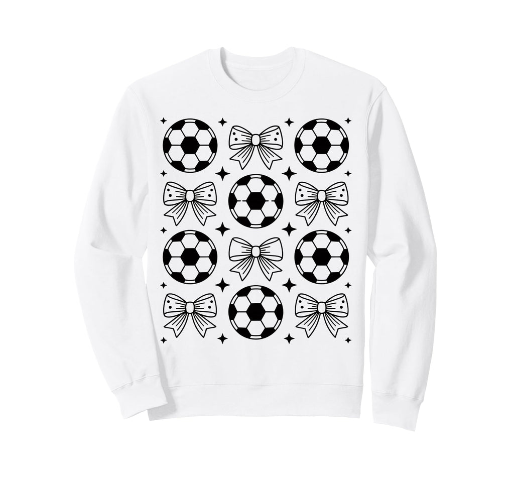 Groovy Soccer Coquette Bow Soccer Sweatshirt - Streetwear Style Men Women