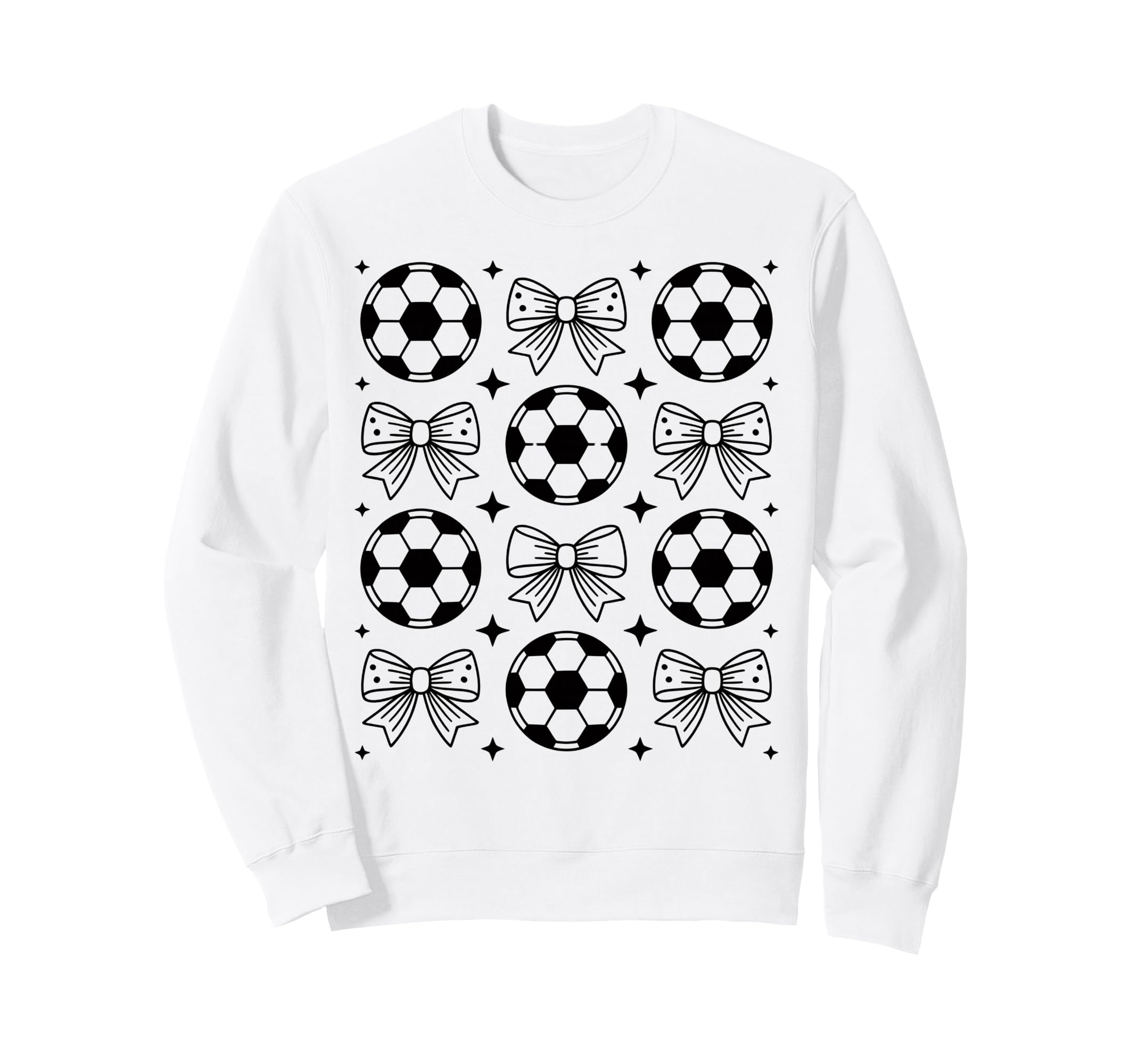 Groovy Soccer Coquette Bow Soccer Sweatshirt - Streetwear Style Men Women