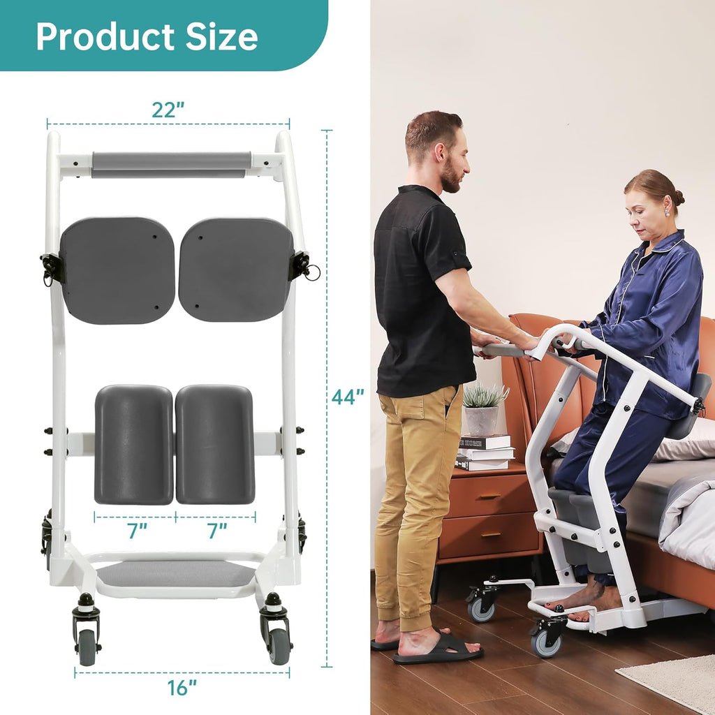Sit to Stand Lift Patient Transport Unit for Elderly - 400 Pound Weight Capacity - Patient Lift for Home Care Use