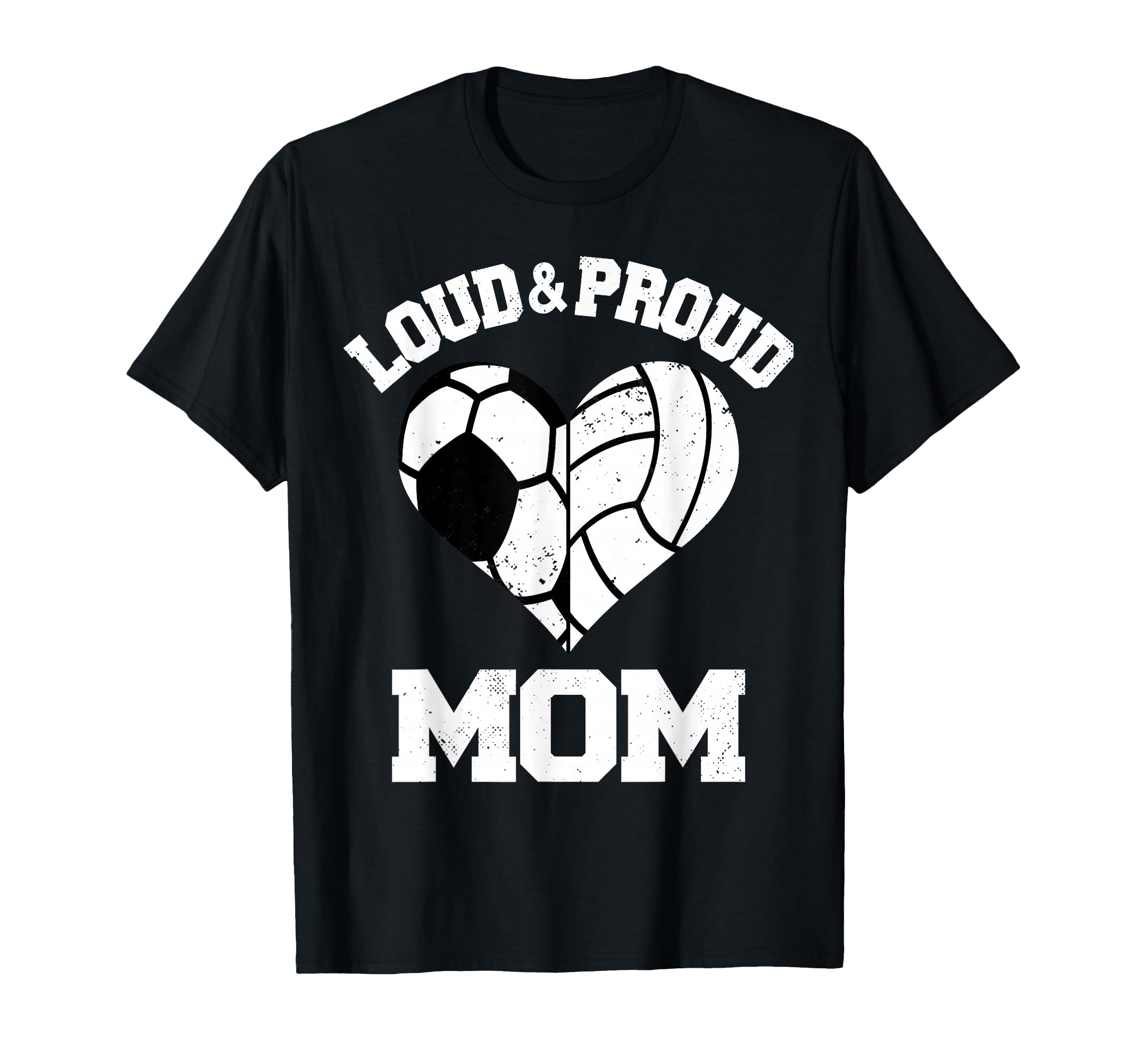 Loud Proud Mom Soccer Volleyball Heart T-Shirt - Graphic Print Men Women
