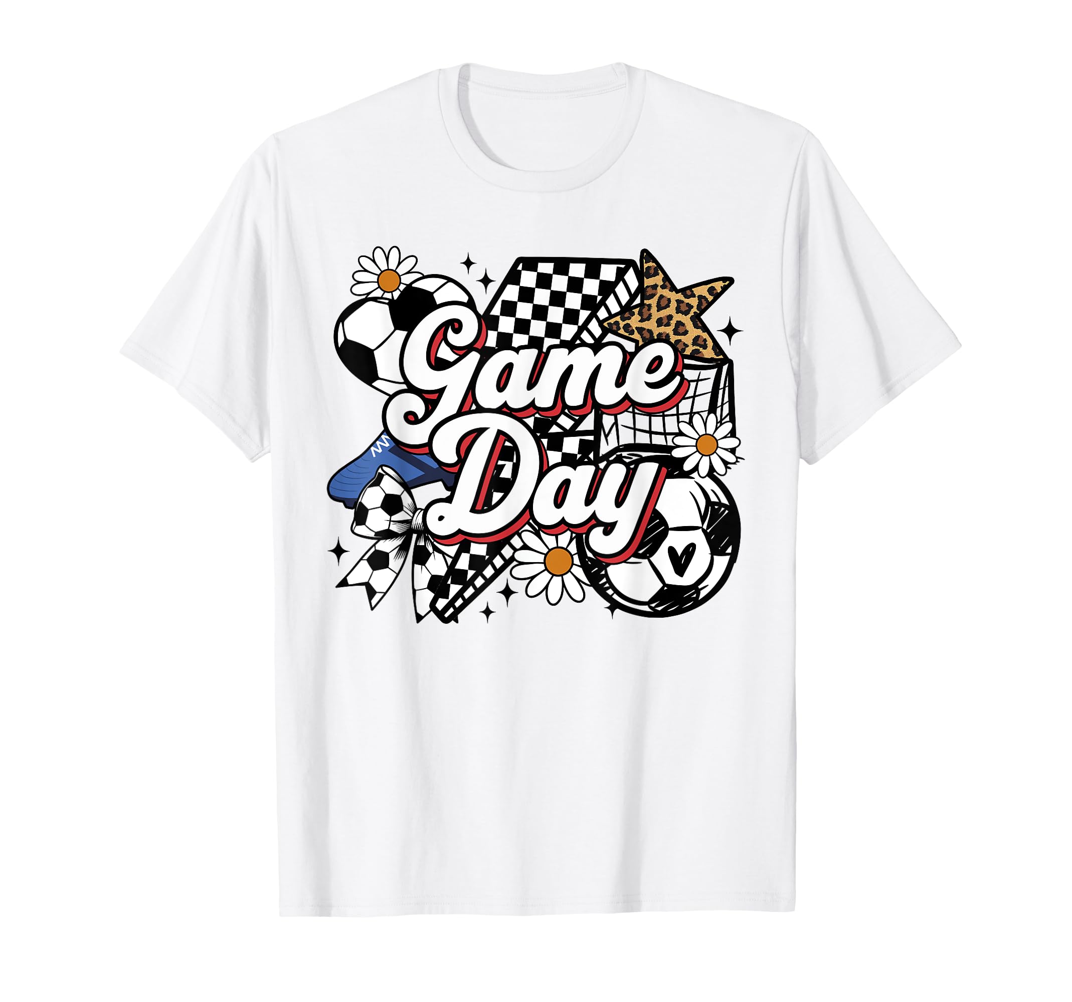 Soccer Game Day Leopard Funny Soccer T-Shirt - Novelty Apparel Men Women