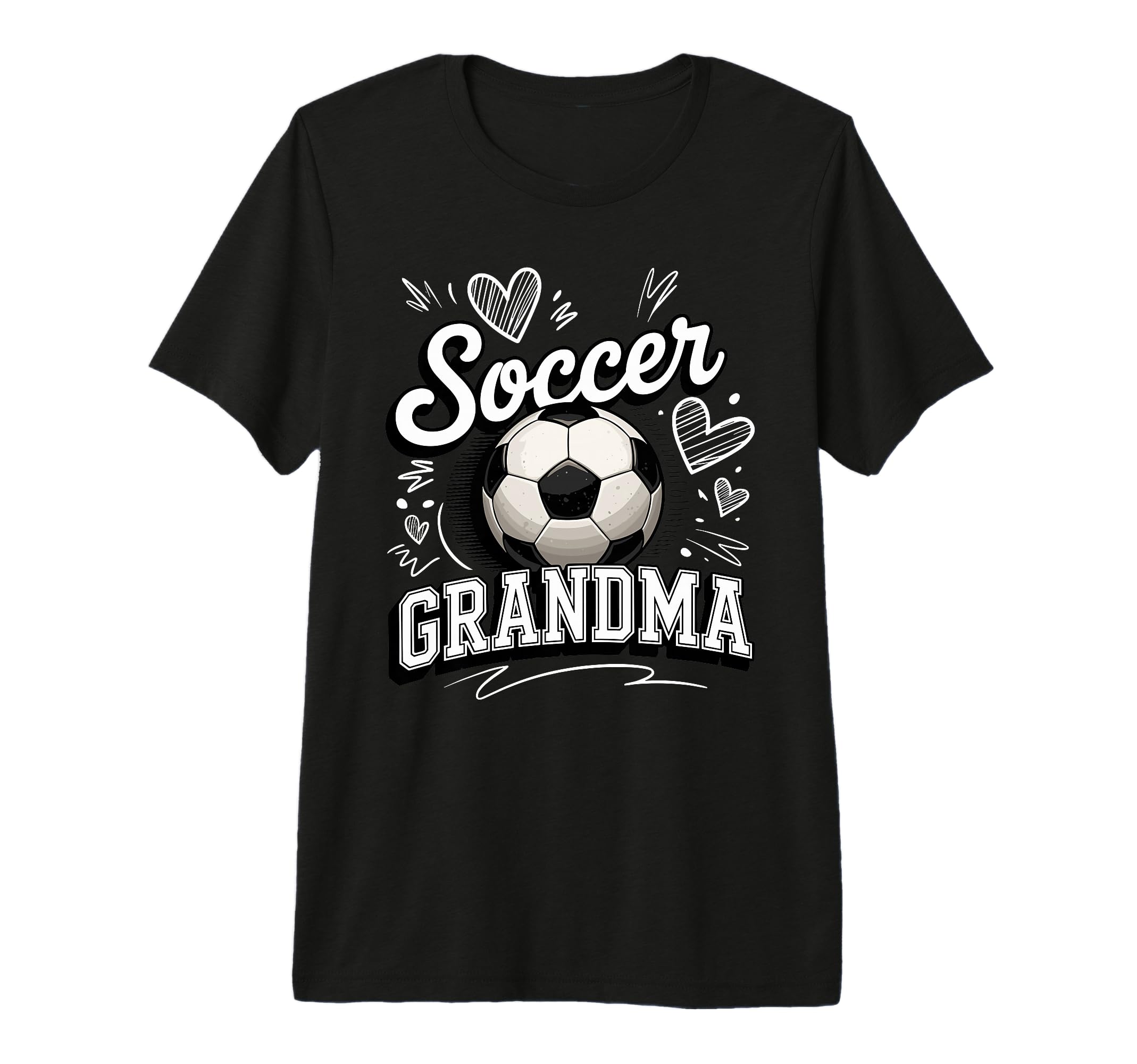 Soccer Grandma Heart Ball Stadium T-Shirt - Custom Art Print Men Women
