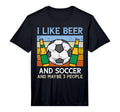 Mens I Like Beer Soccer 3 People T-Shirt - Casual Everyday Wear for Adults