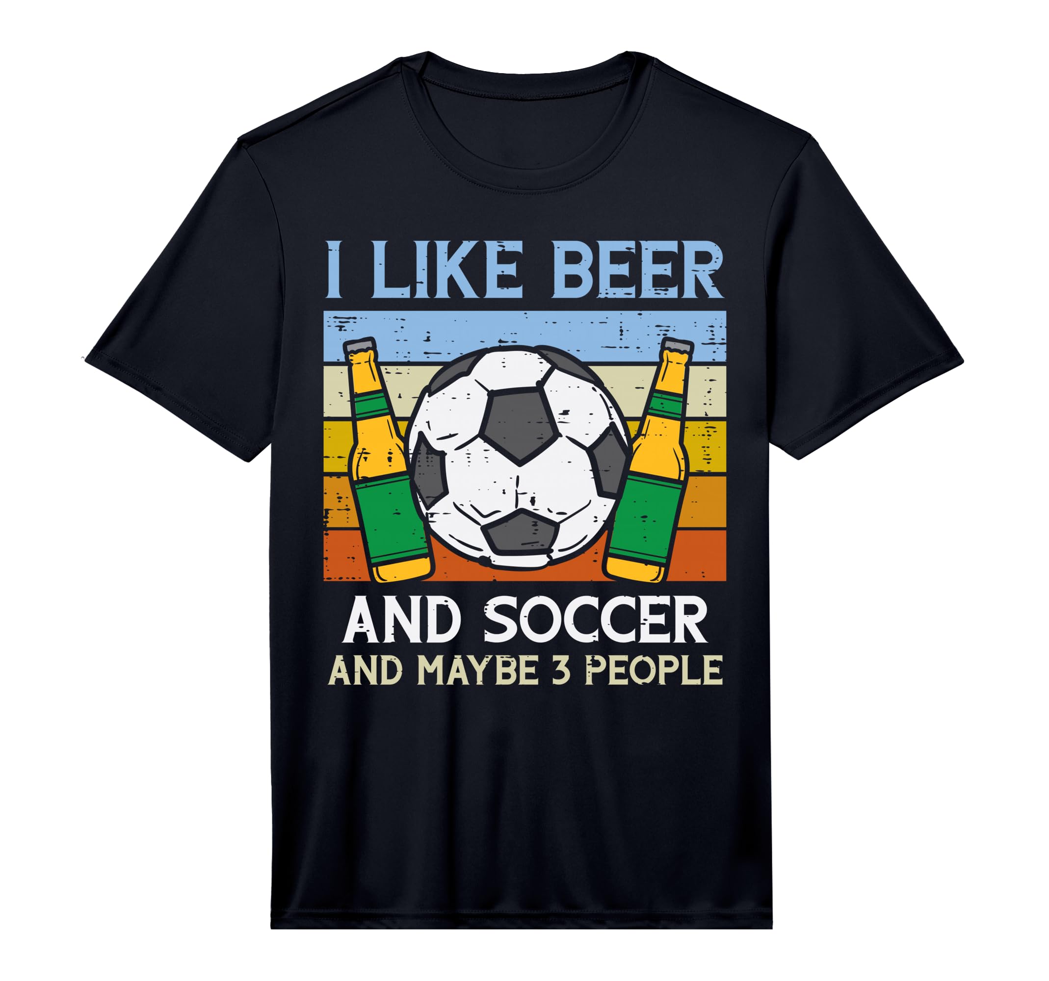 Mens I Like Beer Soccer 3 People T-Shirt - Custom Art Print for Adults