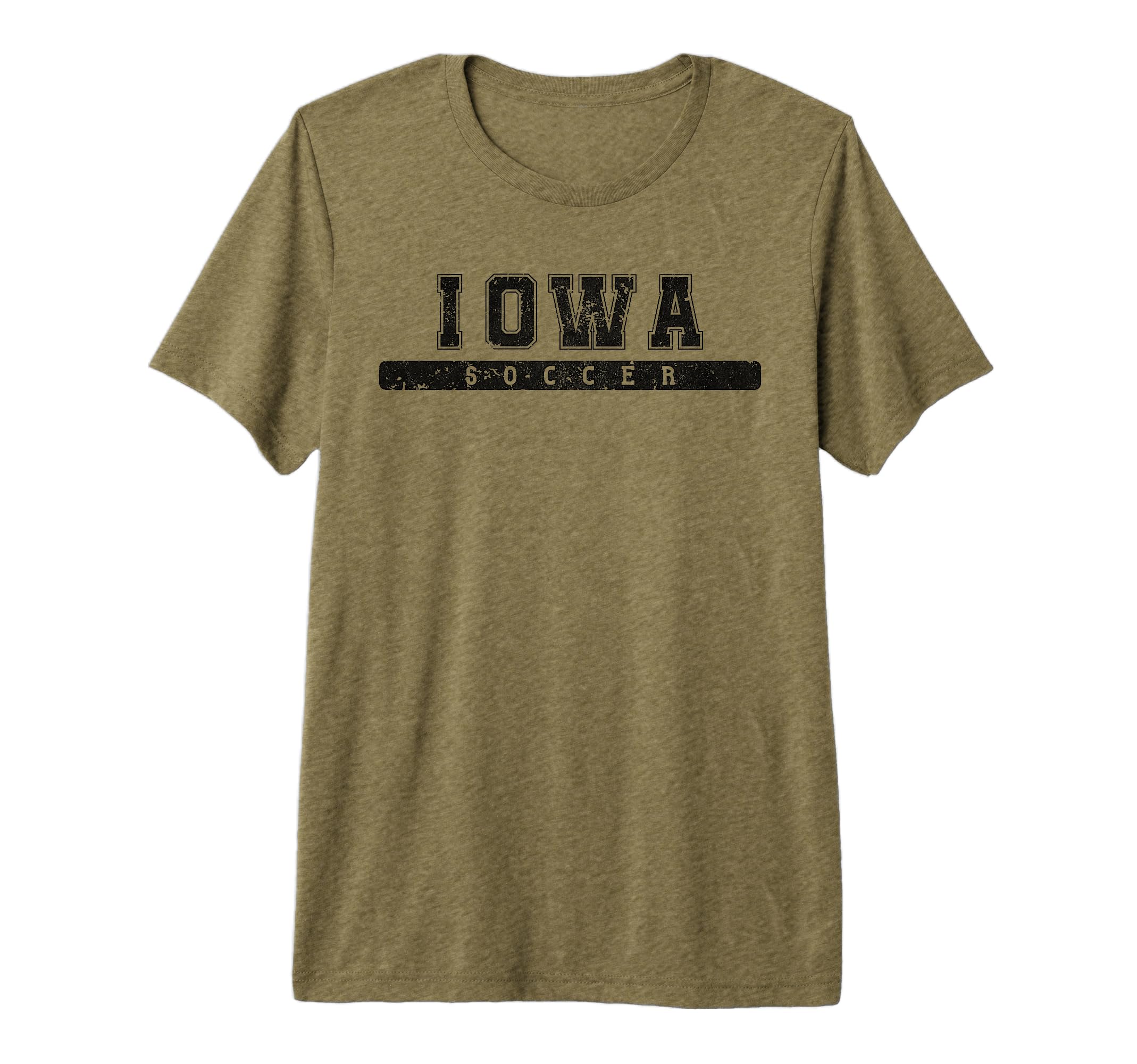 Iowa Soccer Black Text Tri Blend T-Shirt - Trendy Graphic Unisex