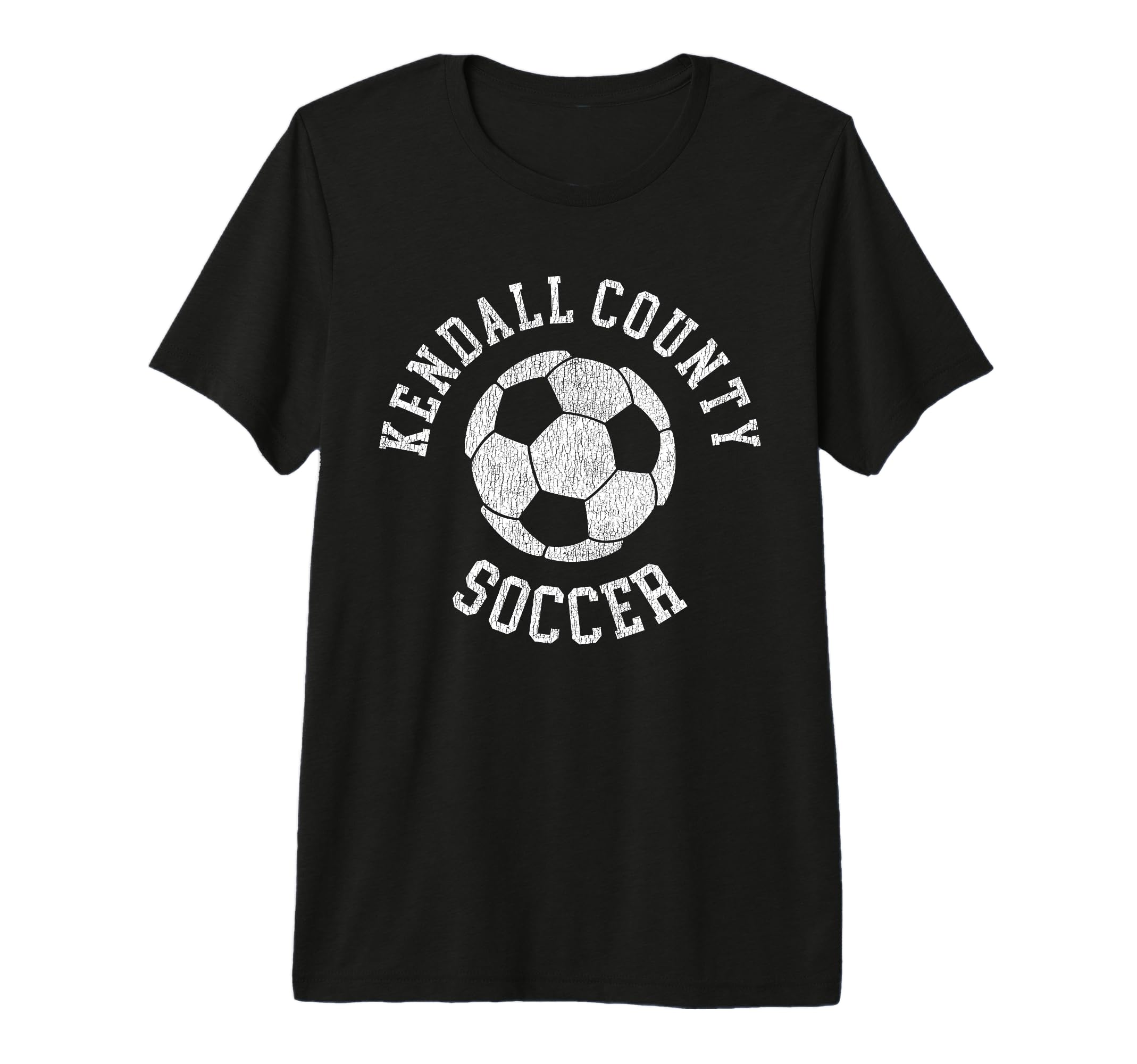 Kendall County Soccer Distressed 90S T-Shirt - Custom Art Print for Adults