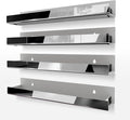 4 Pack 15 Inch Black Reflective Acrylic Shelves, Black Floating Shelves, Modern Sunglasses Essential Oil Picture Ledge Display Toy Storage Shelf