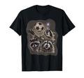 Three Racoons Howling Soccer Ball T-Shirt - Unique Graphic for Adults