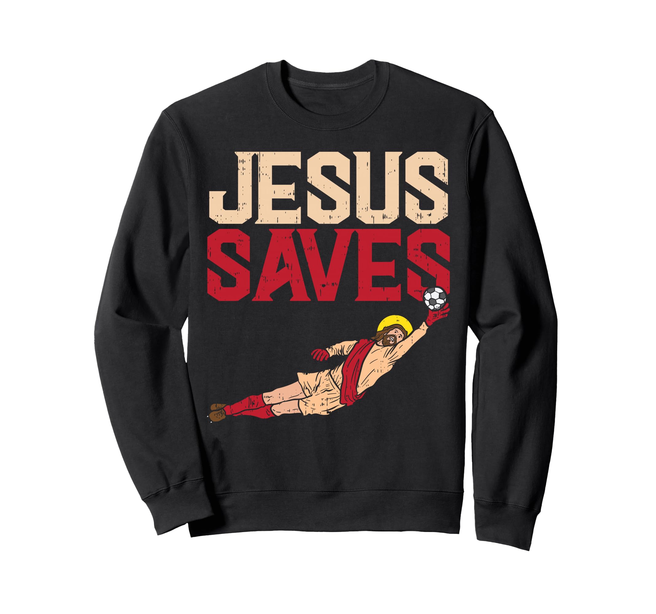 Jesus Saves Soccer Football Sweatshirt - Casual Everyday Wear for Adults