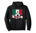 Mexico Soccer Ball And Flag Distressed Hoodie - Graphic Print for Adults