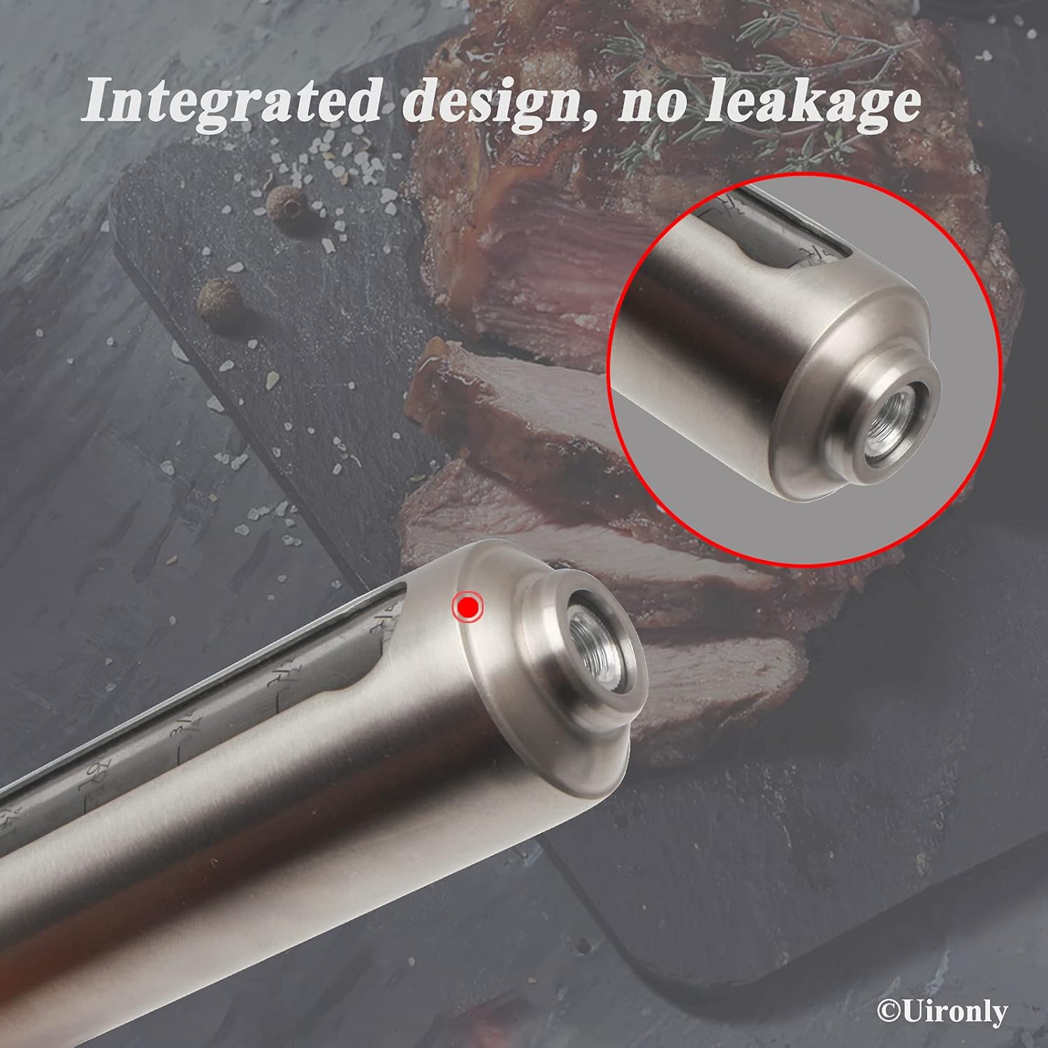 Meat Injector BBQ Injection Kit, Marinade Cajun Seasoning Flavor Syringe Injector for Cooking Grill Smoker Barbecue in Chicken Turkey Beef with 3 Syringe Needles, User Manual, E-Book