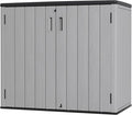 Large Outdoor Storage Box,Resin Sheds&Outdoor Storage Waterproof/Lockable,Outdoor Storage Cabinets for Balcony,Garage,Backyard (37Cu.ft-Pale Grey)