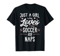 Just Who Loves Soccer And Naps Gift T-Shirt - Minimalist Print for Adults