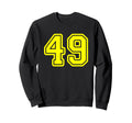Yellow Sport Team Number 49 Sweatshirt - Aesthetic Graphic for Adults