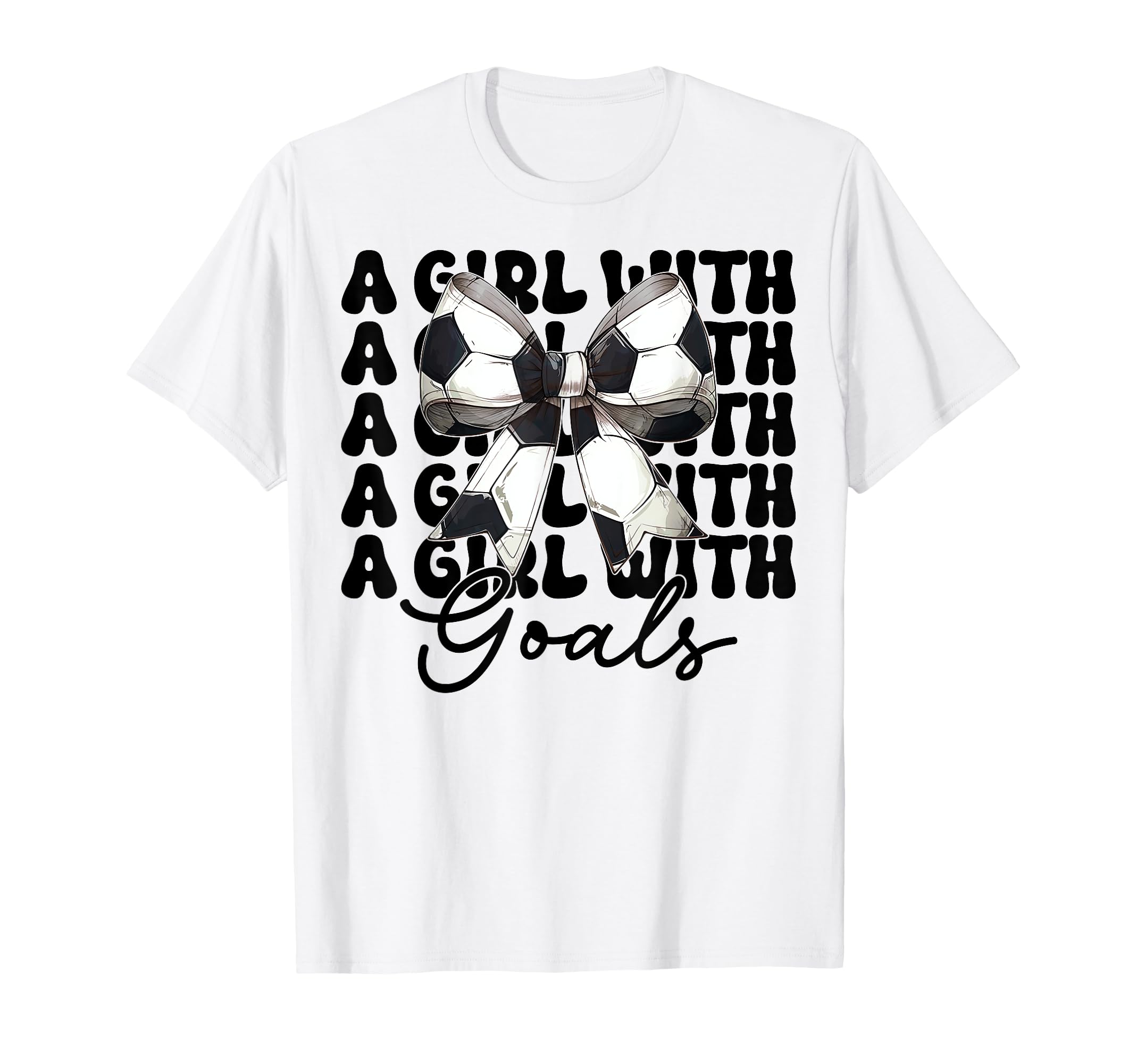 Goals Soccer Coquette Bow T-Shirt - Trendy Graphic Unisex