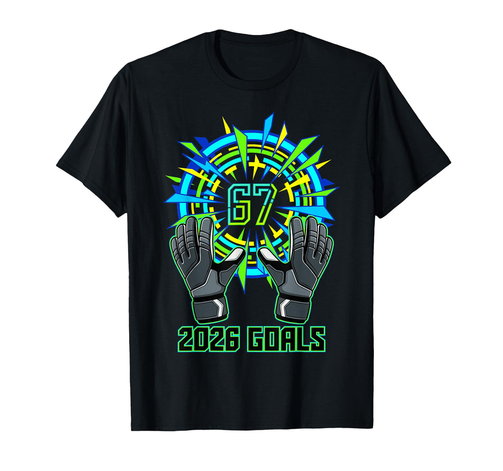 2026 Goals Soccer Goalkeeper Gloves T-Shirt - Streetwear Style for Adults