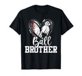 Ball Brother Heart Baseball Soccer T-Shirt - Minimalist Print Men Women