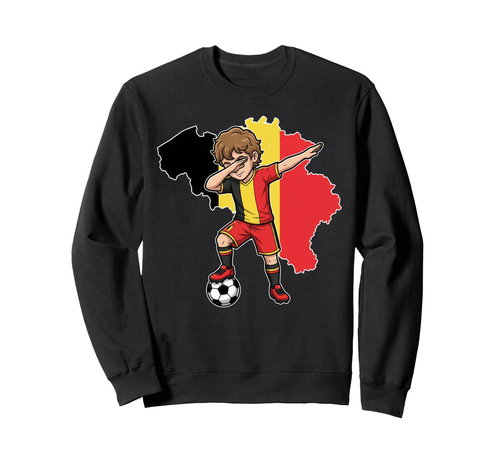 Belgium Soccer Dab Flag Football Sweatshirt - Fun Novelty Design Unisex