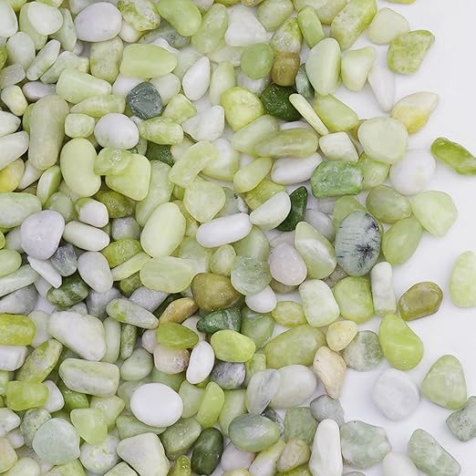 5 lbs Jade Pebbles for Indoor Plants, Decorative Pebbles for Bamboo, Vase, 3/8" Plant Gravel for Pots Indoor, Highly Polished Small River Rocks