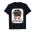 Bleached Football Stepmom Life Messy Bun T-Shirt - Graphic Print Unisex