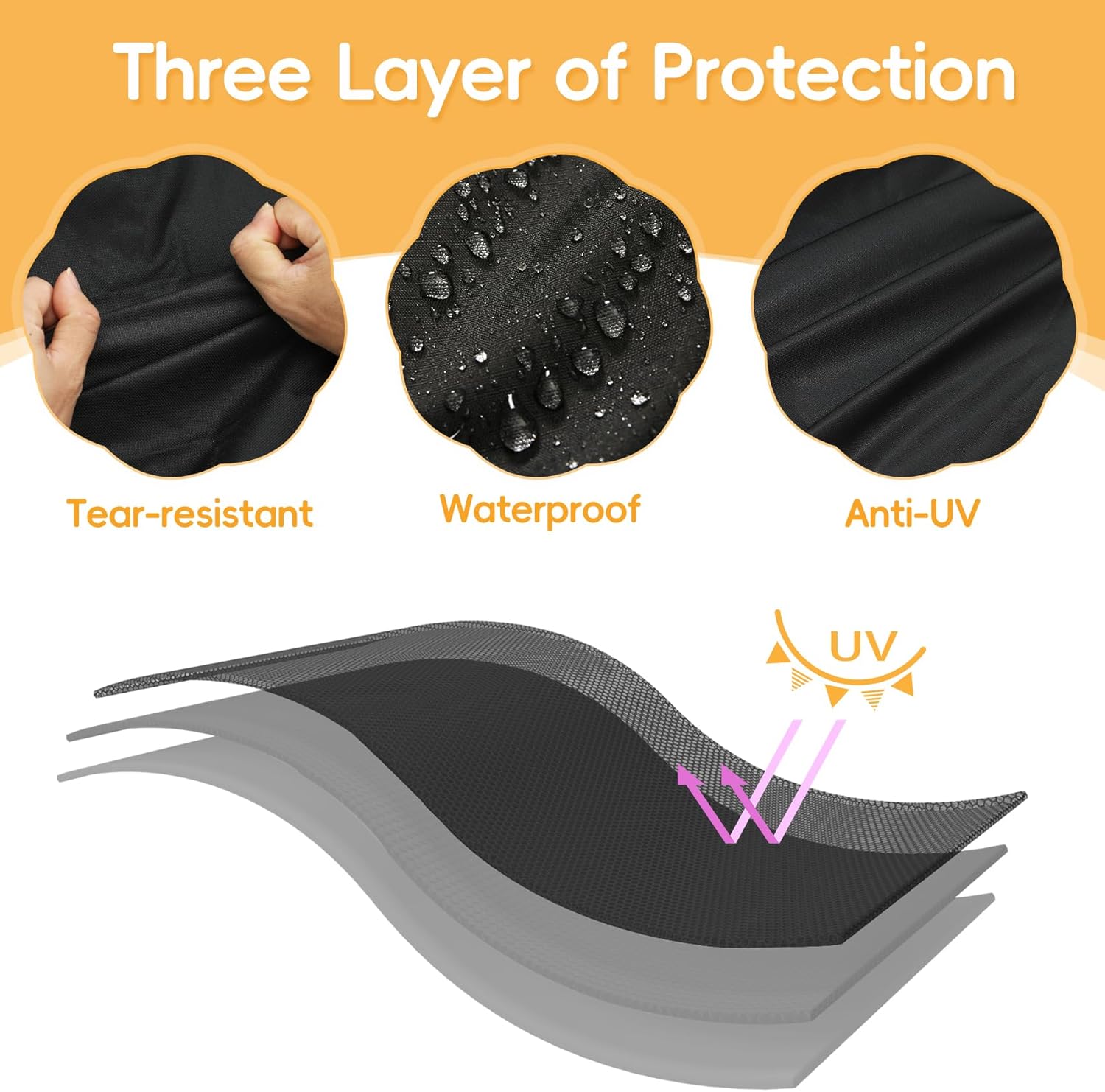 Grill Cover for Char-Griller E1515 Patio Pro Charcoal Grill, Patio Pro 1616, Outlaw Maverick E1016, The King-Griller Gambler E1416 Charcoal Grill, Heavy Duty Waterproof UV Resistant, BBQ Accessories