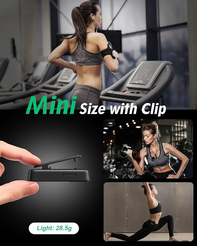 YOTON MP3 Player with Bluetooth 5.2, 64GB, HiFi-Music, with Sports Clip and Independent Volume Button, FM Radio, Earphones Included