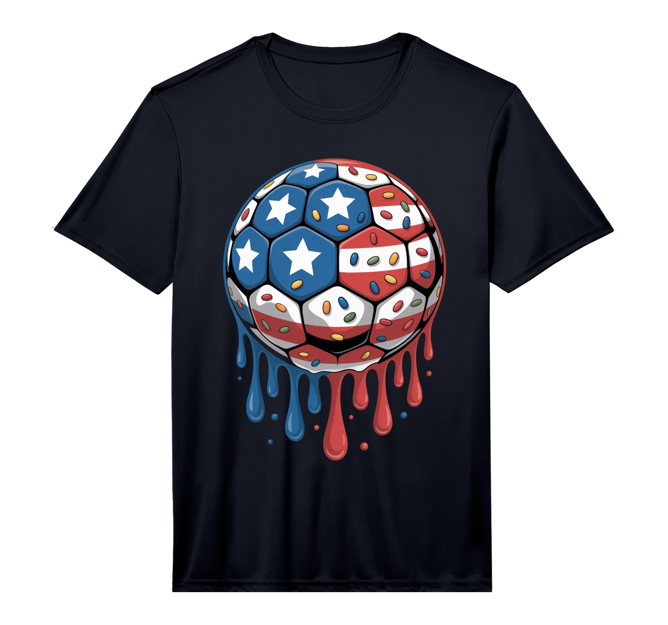 Ice Cream Drip Game American Usa T-Shirt - Fun Novelty Design Men Women