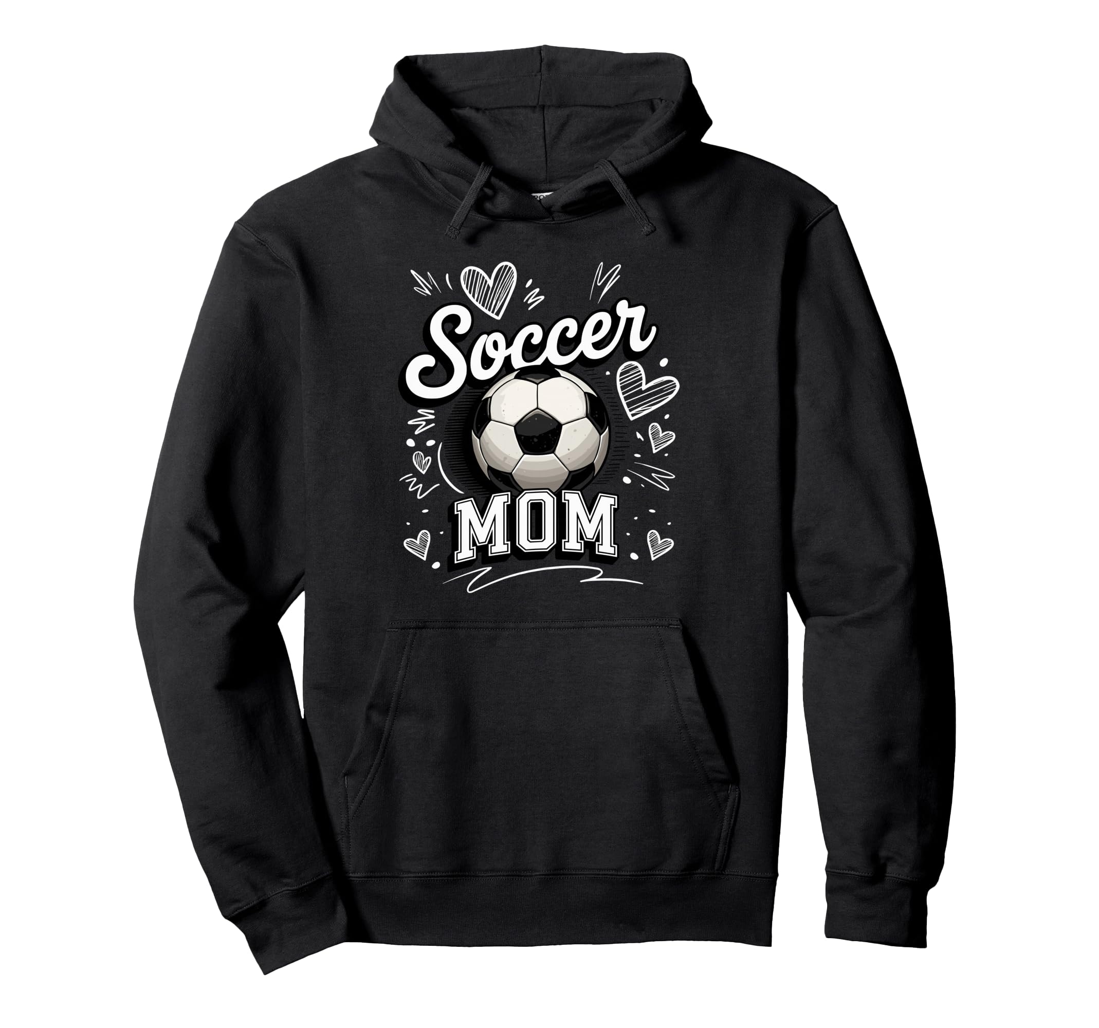 Soccer Mom Heart Love Football Mother Hoodie - Novelty Apparel Men Women