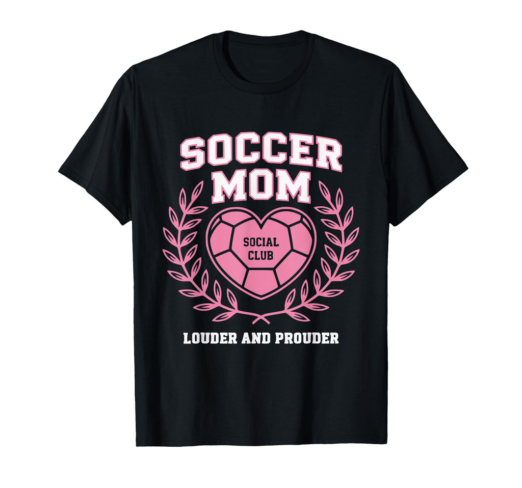 Soccer Mom Social Club Heart T-Shirt - Minimalist Print for Adults