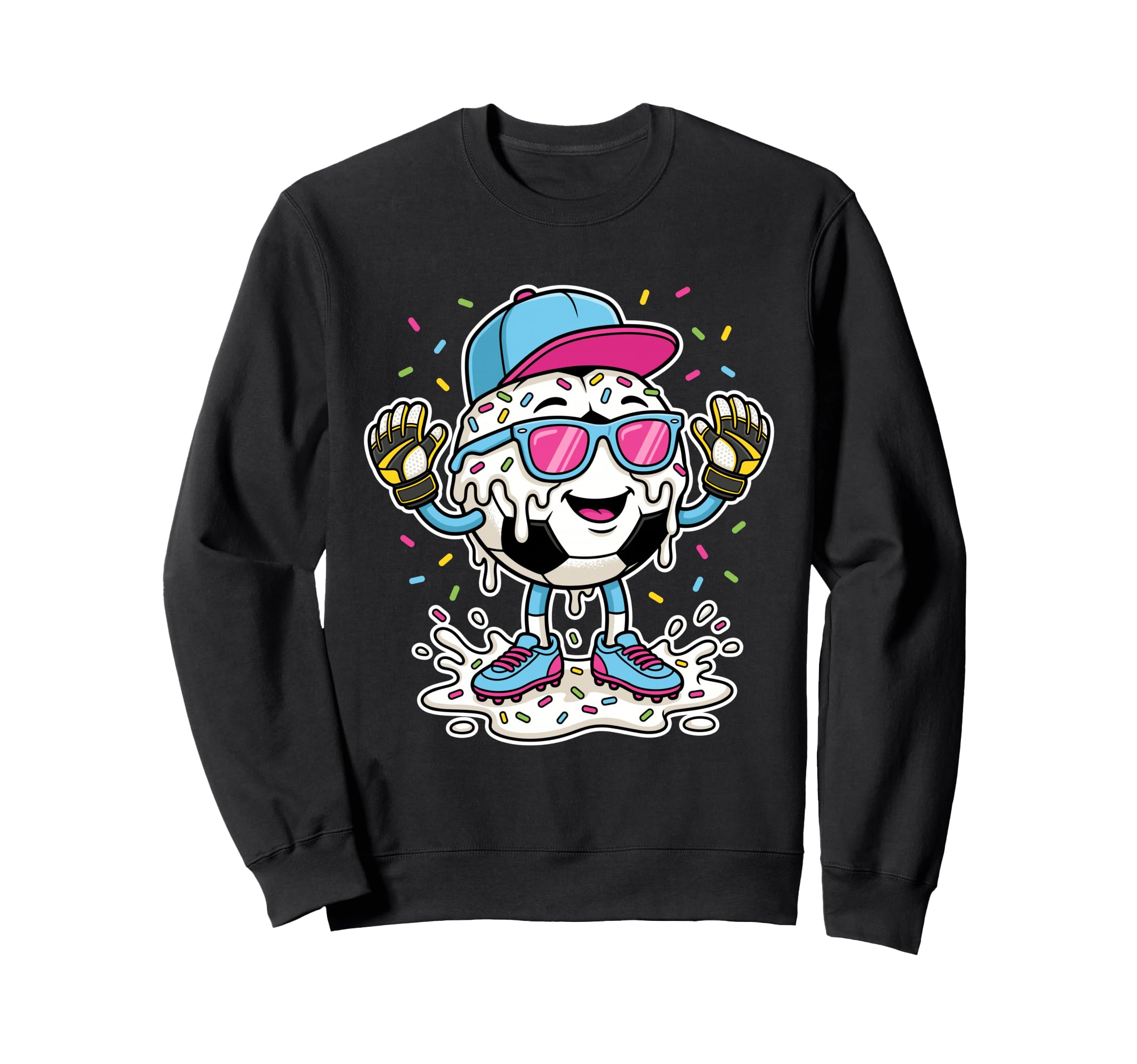 Soccer Ball Melting Ice Cream Drip Sweatshirt - Trendy Graphic Men Women
