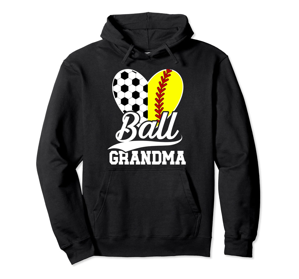 Ball Grandma Heart Soccer Softball Hoodie - Minimalist Print Men Women