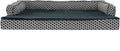 Furhaven Memory Foam Dog Bed for Large Dogs w/ Removable Bolsters & Washable Cover, For Dogs Up to 95 lbs - Plush & Woven Decor Comfy Couch Sofa - Diamond Gray, Jumbo/XL