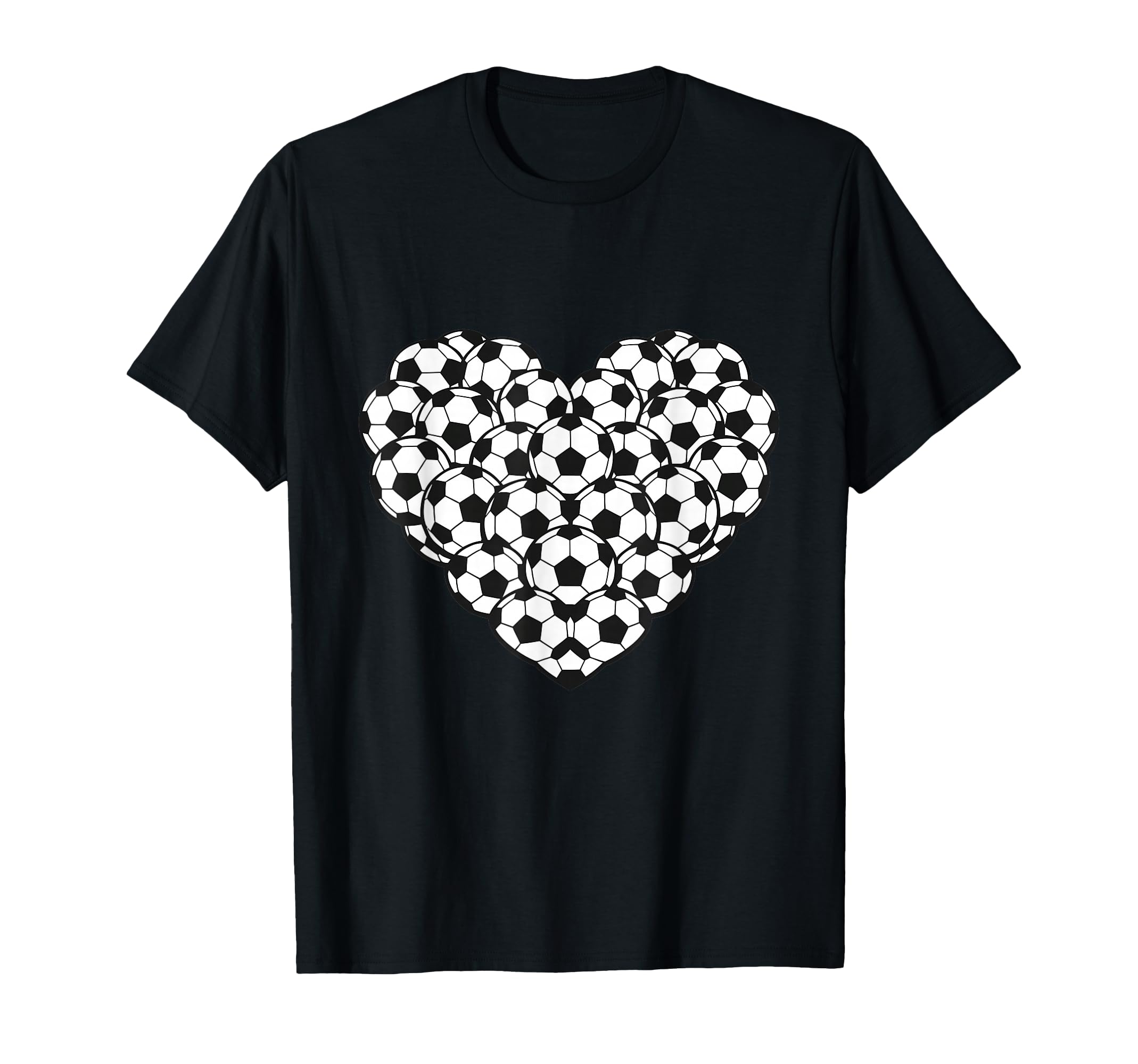 Heart Shaped Soccer Ball Artwork T-Shirt - Custom Art Print for Adults