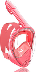 QingSong Kids Snorkel Mask Full Face, Snorkeling Set with Camera Mount, Foldable 180 Degree Panoramic View Snorkeling Gear Anti-Fog Anti-Leak