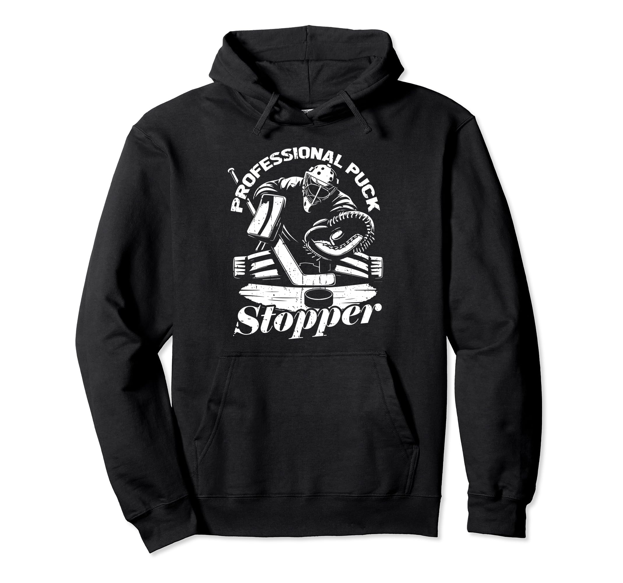 Hockey Puck Goalkeeper Ice Goalie Puck Hoodie - Unique Graphic Unisex