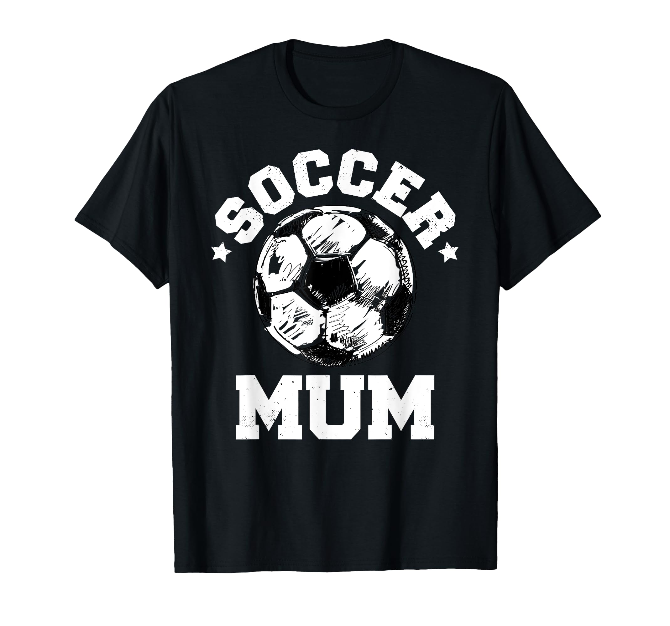 Soccer Mum Soccer Ball Distressed T-Shirt - Trendy Graphic for Adults