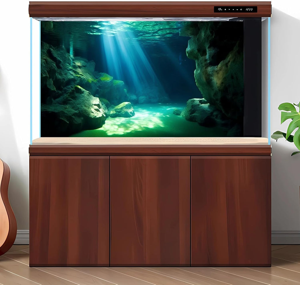 Underwater Fish Tank Background Under The Sea Cave Style Aquarium Background Ocean Floor Cave Sunlight Fish Tank Backdrop Tropical Fish Aquarium Terrarium Backgrounds Decorations 48x18in
