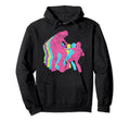 Father Playing Soccer Son Love 80S Colors Hoodie - Graphic Print Unisex