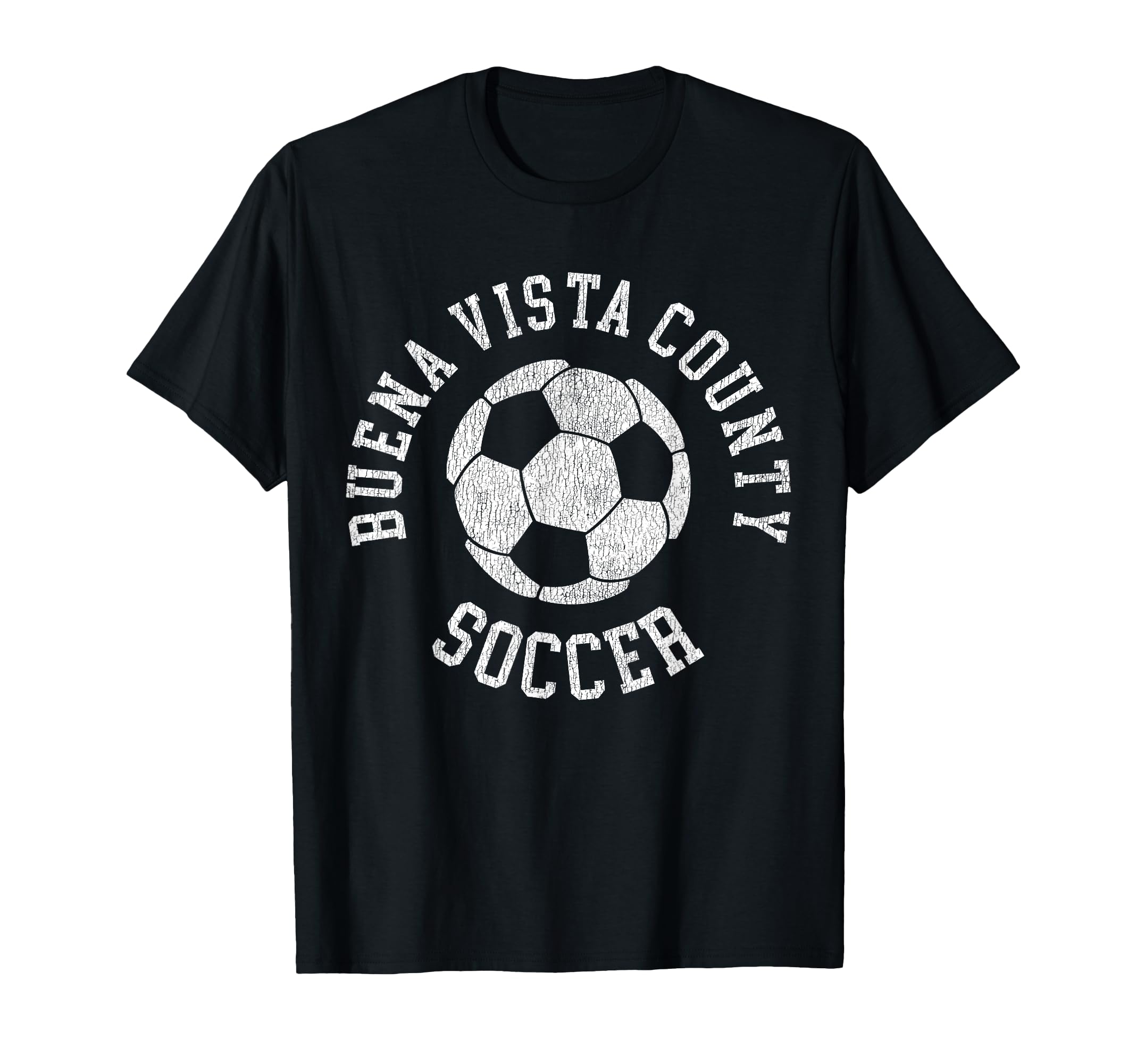 Buena Vista County Soccer Distressed 90S T-Shirt - Graphic Print for Adults