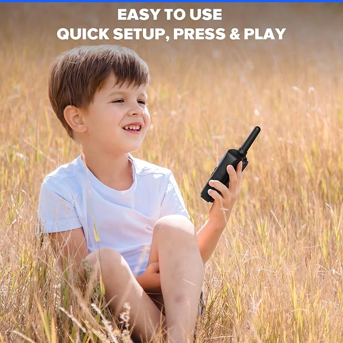 Wishouse Walkie Talkies for Kids Adults - Long Range Rechargeable 2 Way Radios,Gift,Hiking Accessories Camping Gear with Lamp,SOS Siren,NOAA Weather Alert,VOX,Easy to Use Blue Green 2 Pack