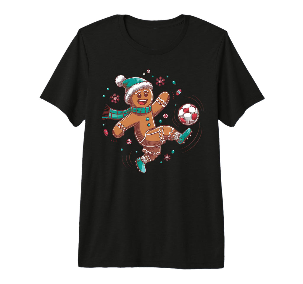 Gingerbread Soccer Player Cookie Game T-Shirt - Minimalist Print Unisex