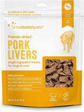smallbatch Freeze Dried Dog Treats, Pork Liver Treats for Dogs & Cats, High Protein, Single Ingredient Dog Treat for Training or Food Topper, Natural, Humanely Sourced Meat, Made in The USA, 3 oz