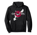 Okinawa Map And Flag Distressed Hoodie - Casual Everyday Wear for Adults