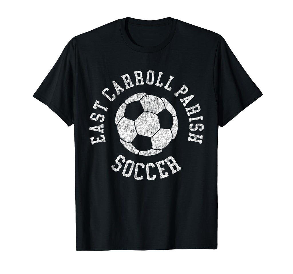 East Carroll Parish Soccer Distressed 90S T-Shirt - Minimalist Print Unisex