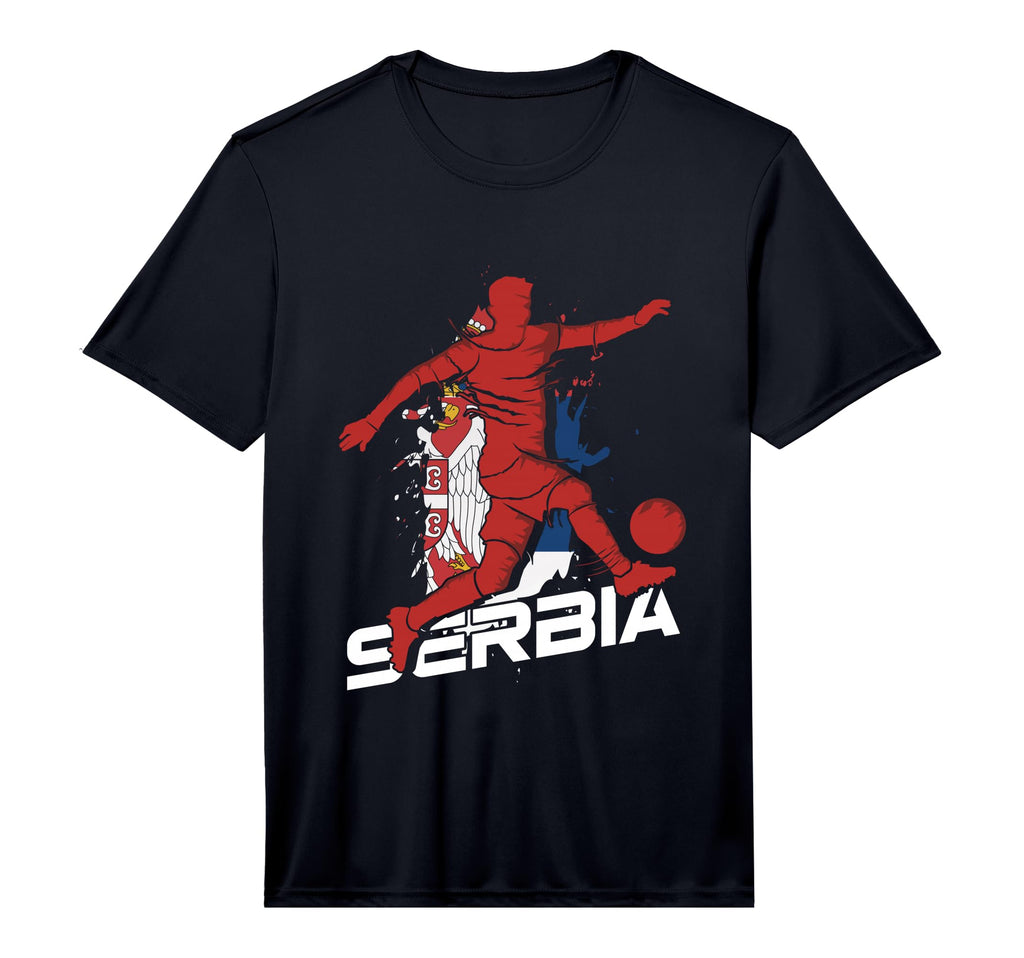 Mens Football Serbia Flag Football T-Shirt - Minimalist Print Men Women