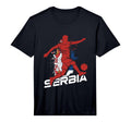 Mens Football Serbia Flag Football T-Shirt - Minimalist Print Men Women